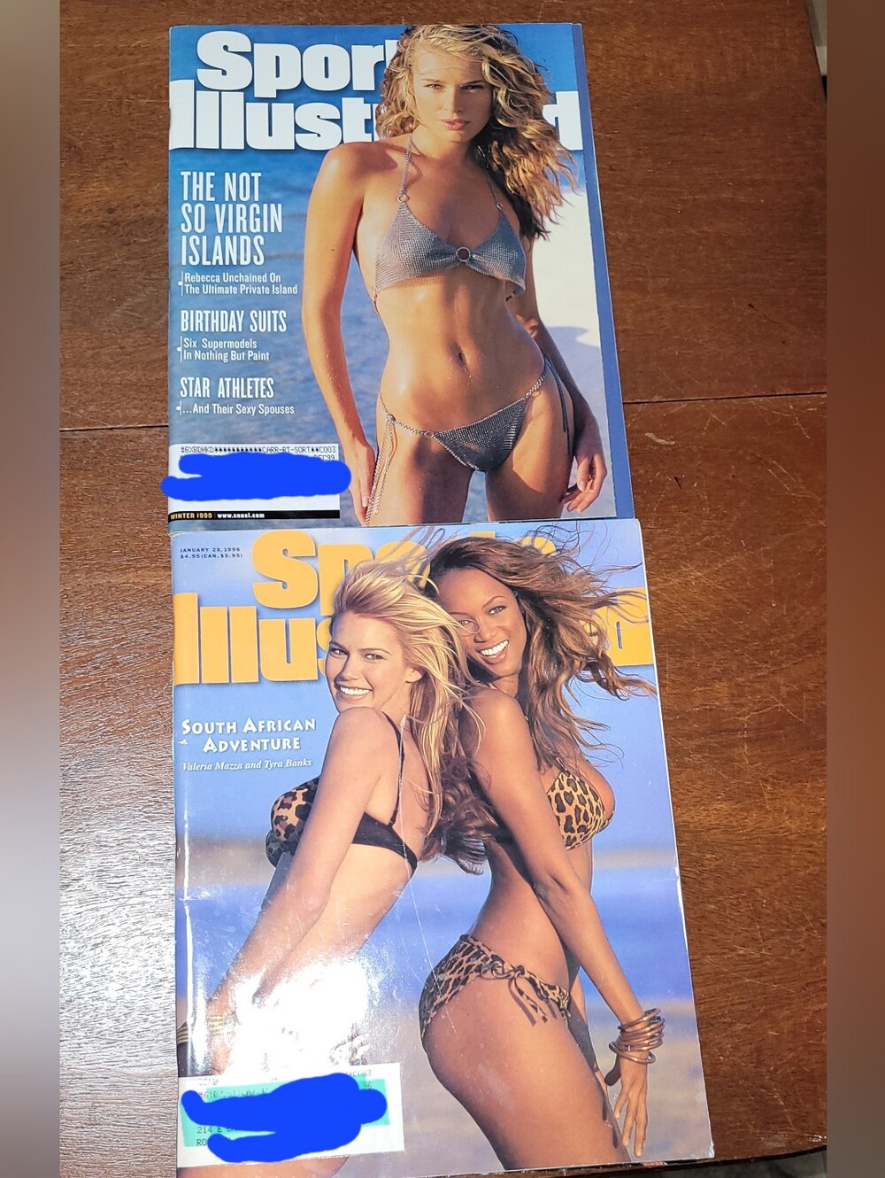 Sports Illustrated Magazines 1996 - Tyra Banks & 1999 - Rebecca Romijn.